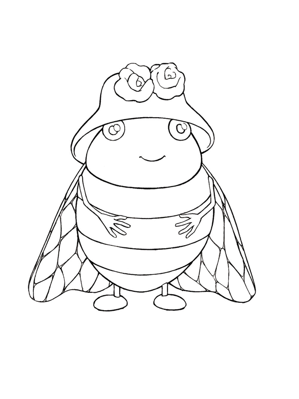 coloriage droles de petites betes la cigale pascale